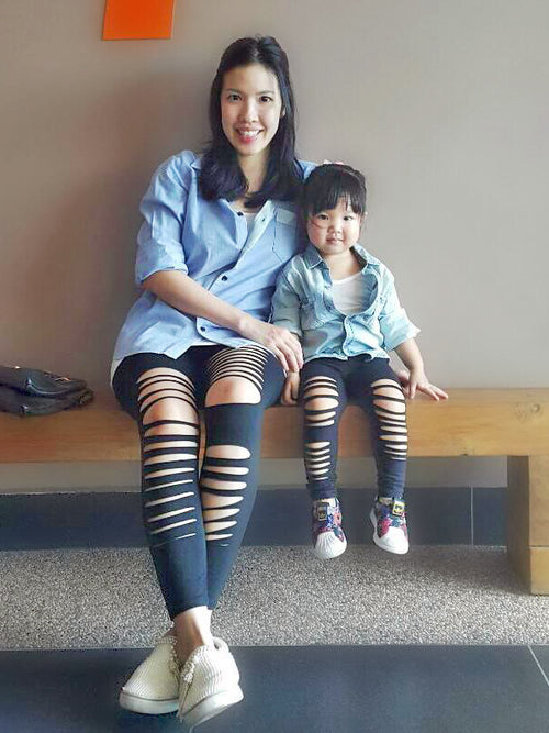 Ripped Leggings for Mother & Daughter