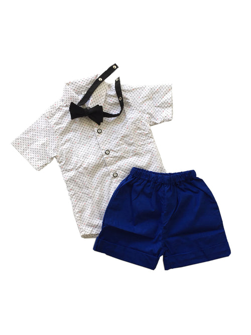 Keys Top and Shorts Set with Adjustable Bowtie