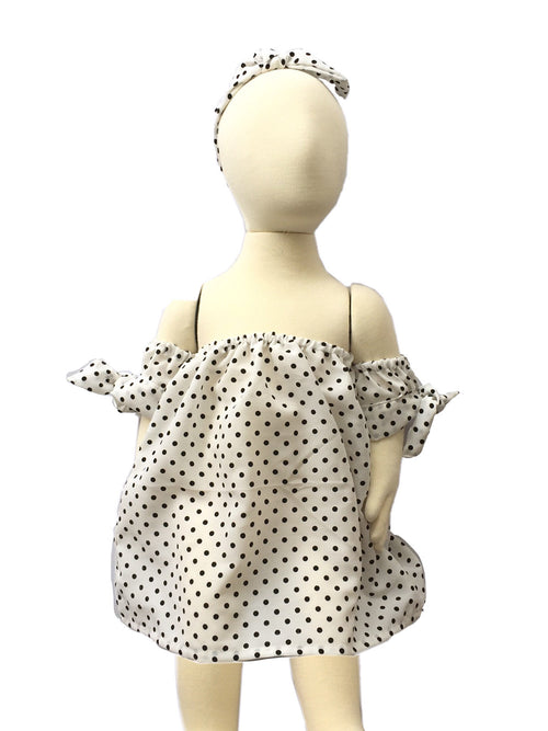 Polkadots Off Shoulder Top with Headband