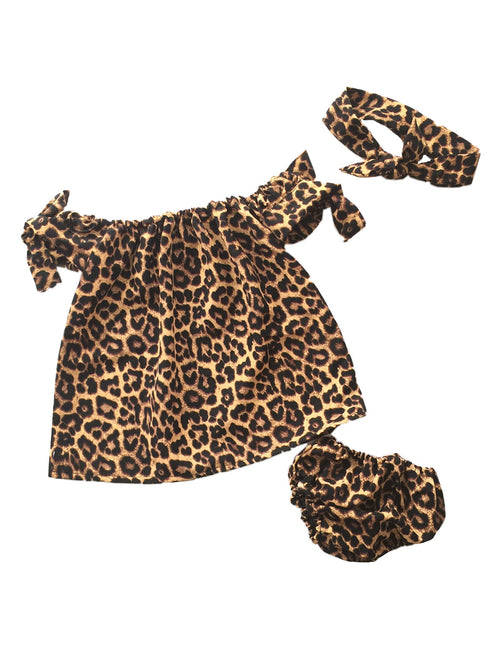 Leopard Off Shoulder Top with Headband