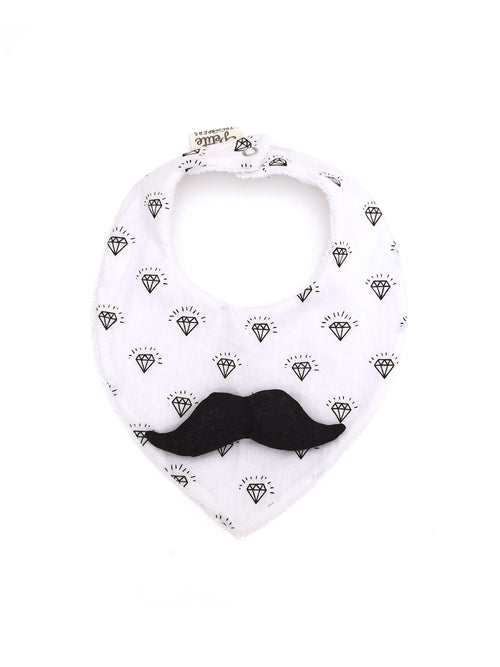 Diamond Moustache Bib