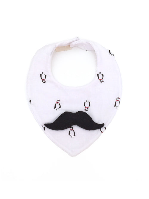 Penguin Moustache Bib