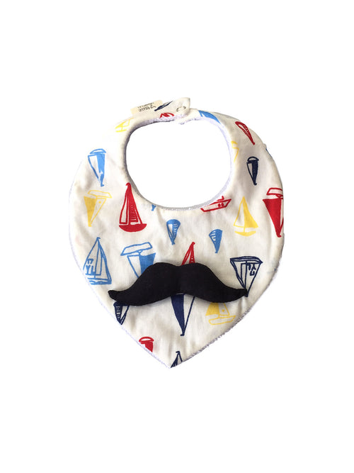 Sailboat Moustache Bib