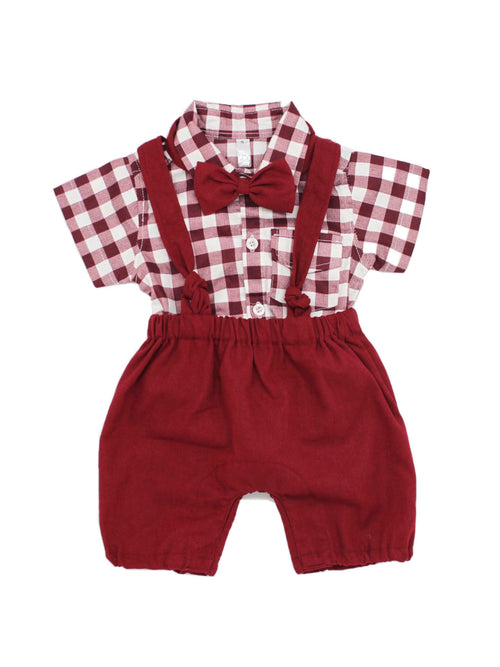 Boys Overall Set in Red