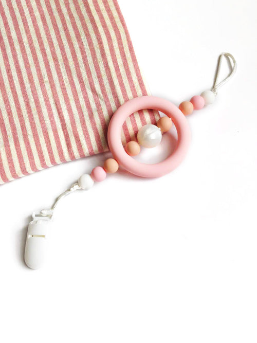 Pink Dreamcatcher Pacifier Clip by Cuddles and Chews