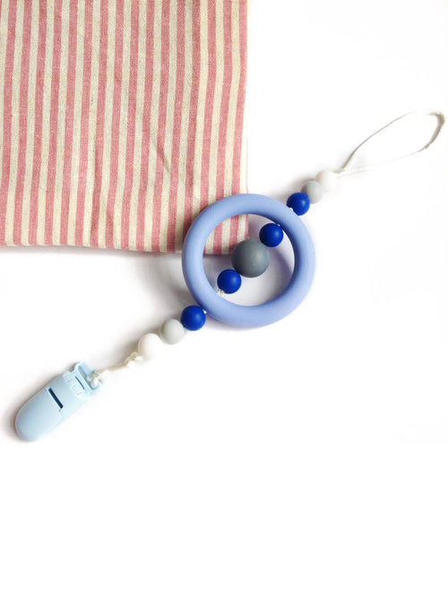 Blue Dreamcatcher Pacifier Clip by Cuddles and Chews