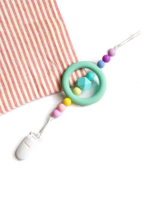 Rainbow Dreamcatcher Pacifier Clip by Cuddles and Chews