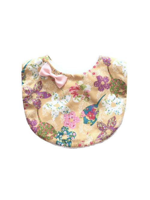 Soft Gold Floral Round Bib