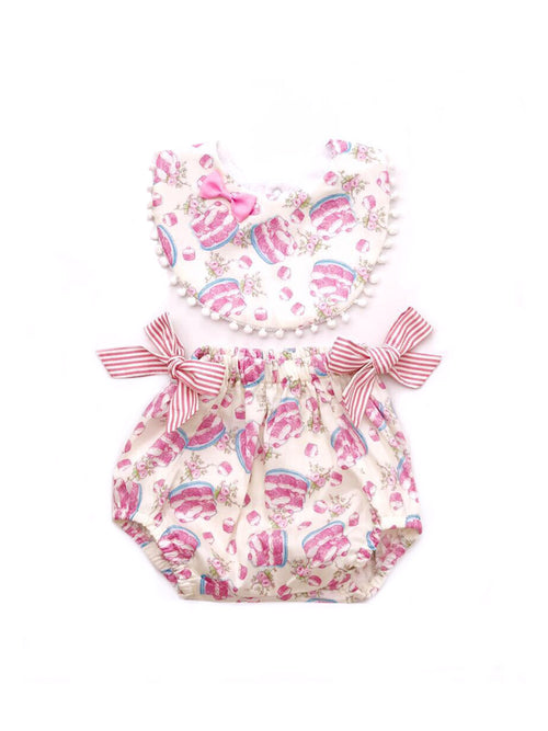 Cupcake Moon Bib + Shorts Set