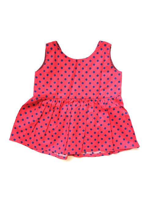 Miss Little Pink Polkadot Top