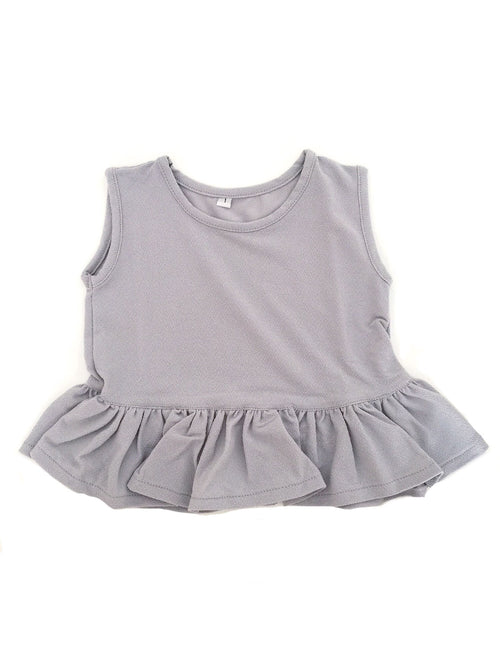 Basic Peplum Top in Grey