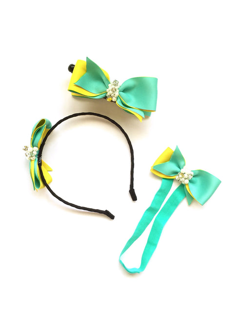 Mint Yellow Mother & Daughter Headband Set