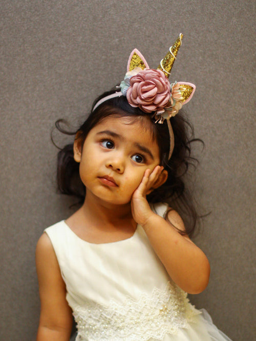 Unicorn Headband in Dusty Pink