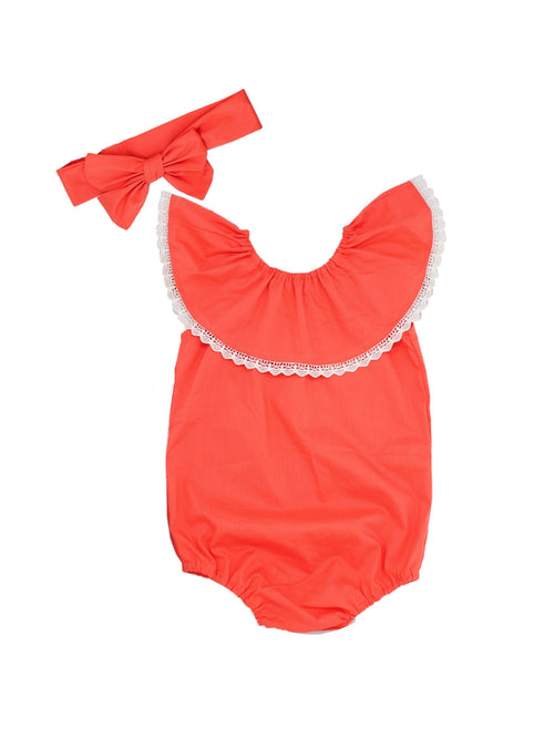 Apricot Lace 4-Way Romper with Headband