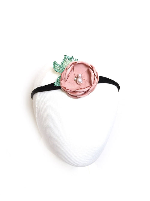 Little Peonies Nylon Headband Latte