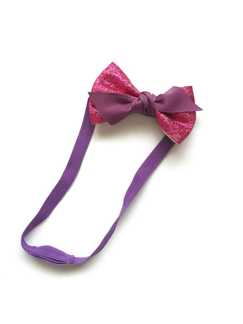 Leather Bow Magenta