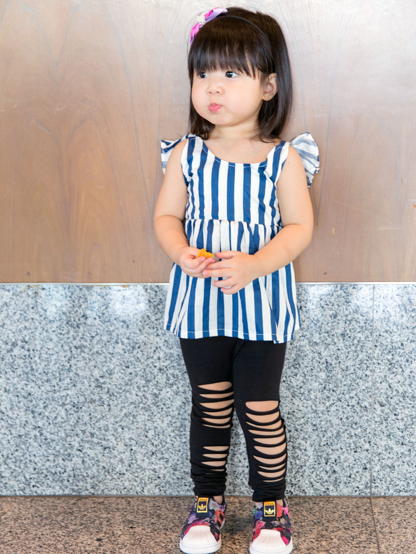 Blue Stripes Flare Top