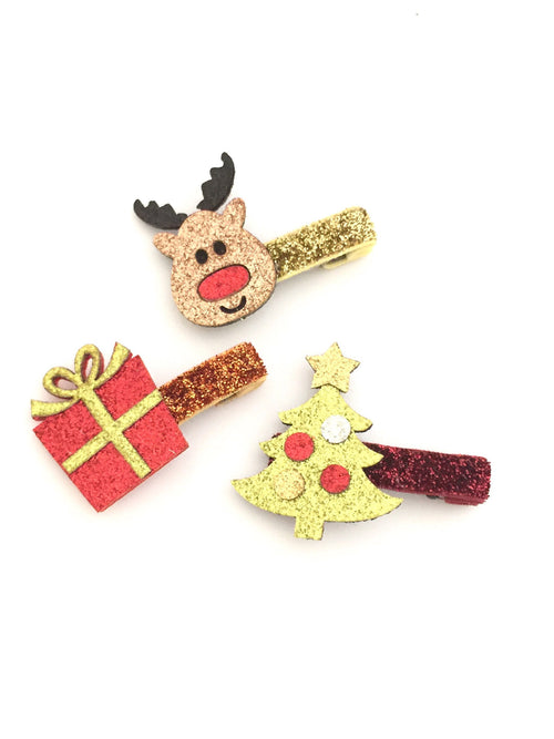 Set of 3 Christmas Hair Clips