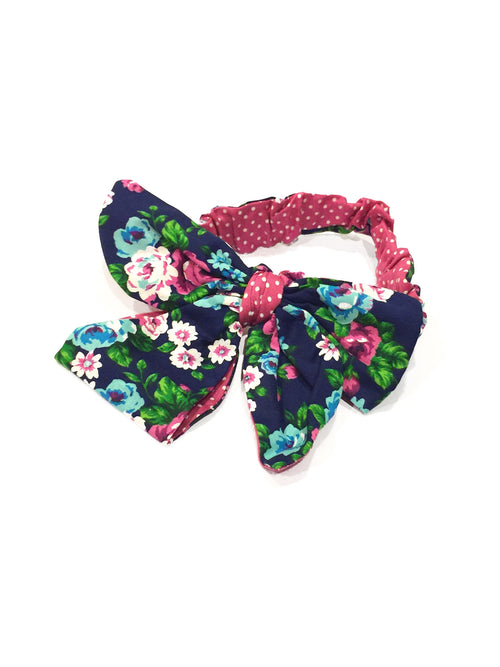 Floral Reversible Headband Midnight Bloom