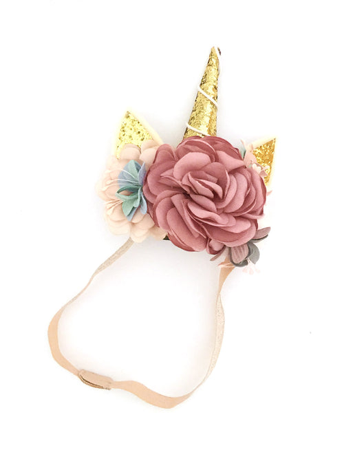 Unicorn Headband in Dusty Pink