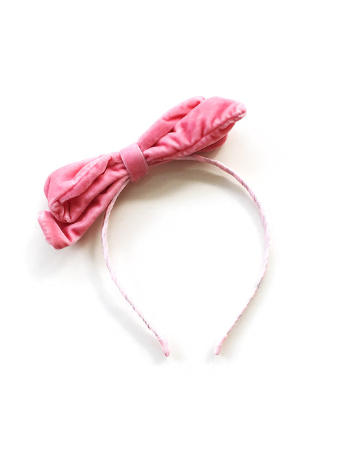 Velvet Floating Bow in Pink